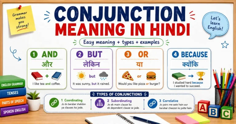 Conjunction meaning in Hindi with types, rules and English examples