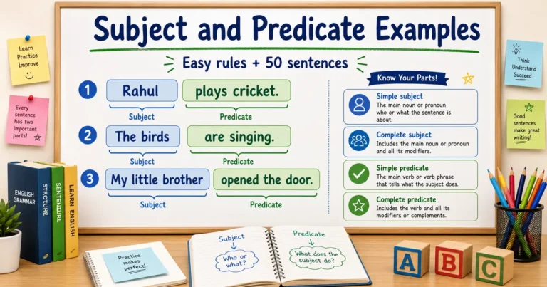 Subject and Predicate Examples With Easy Rules