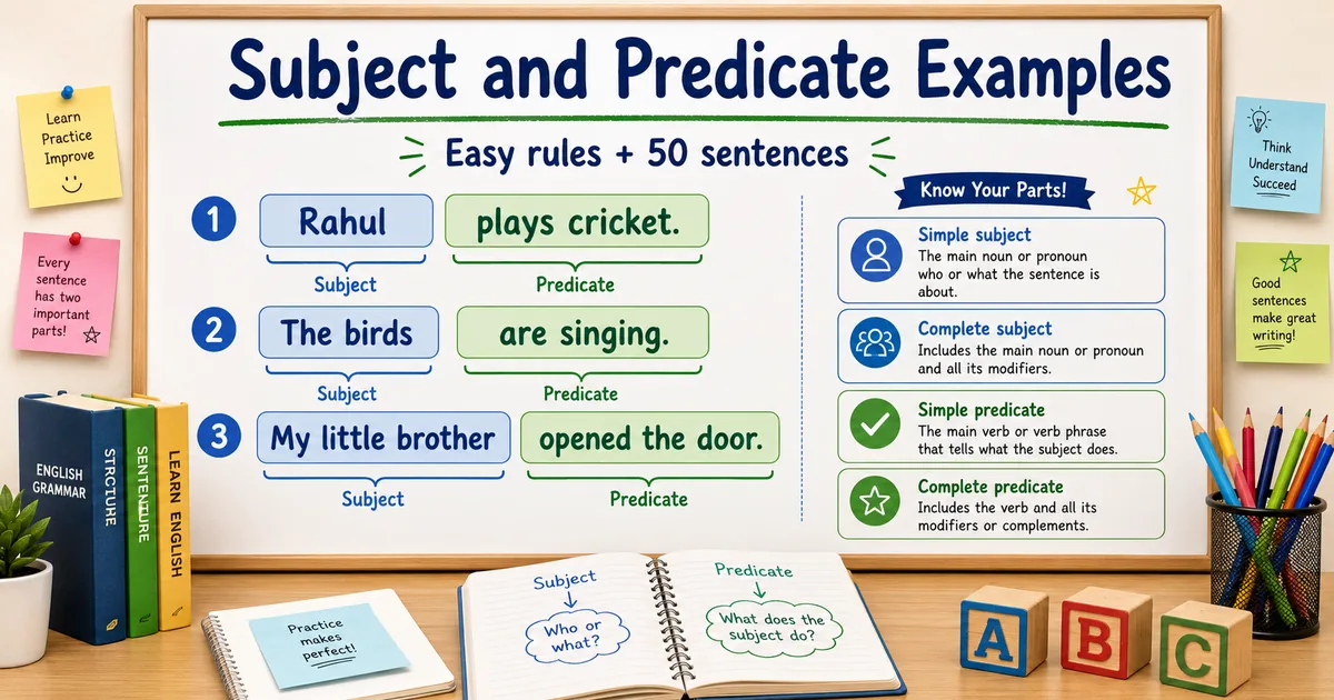 Subject and Predicate Examples With Easy Rules