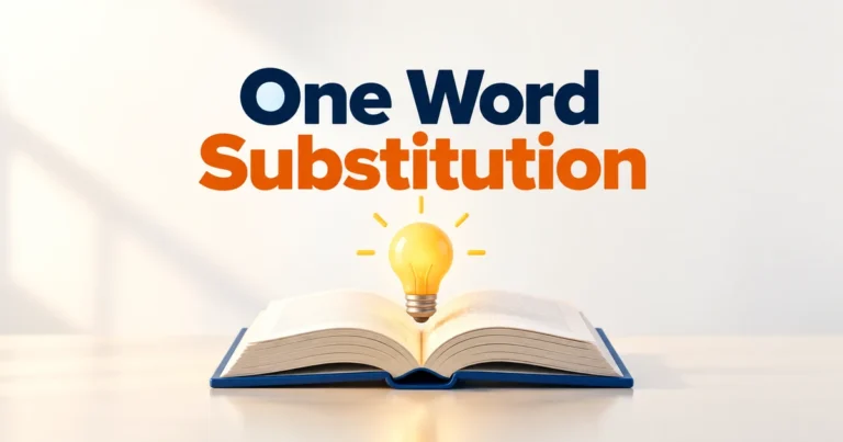 One word substitution examples for English vocabulary learners