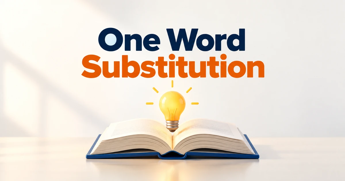 One word substitution examples for English vocabulary learners
